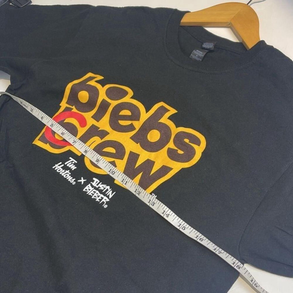 Official TIM HORTONS x JUSTIN BIEBER biebs brew crew T SHIRT Adult MEDIUM - Picture 6 of 7